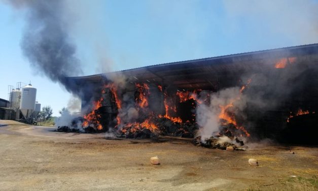 Un bâtiment agricole en feu à Saint-Marc-La-Lande