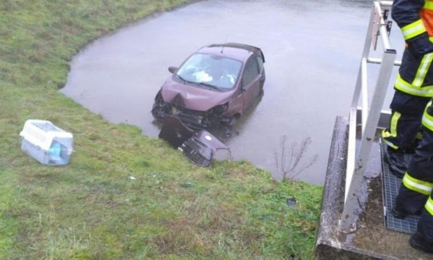 Sur l’A10 près de Niort, la voiture finit sa course dans un bassin