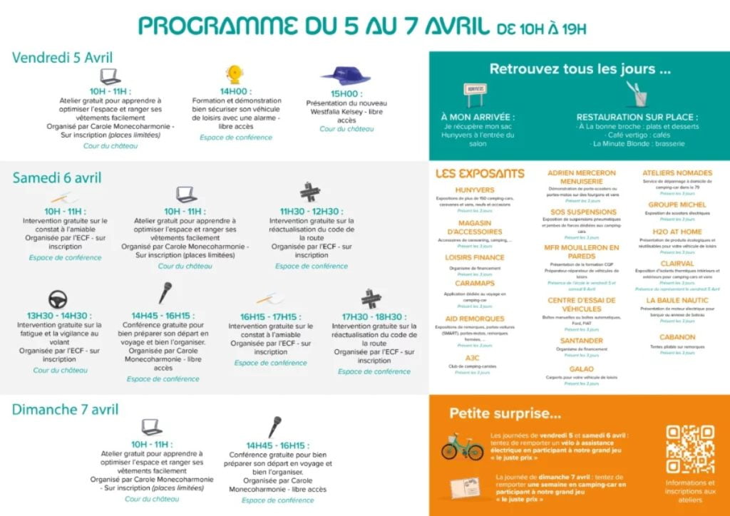 programme salon camping car 2024 Niort