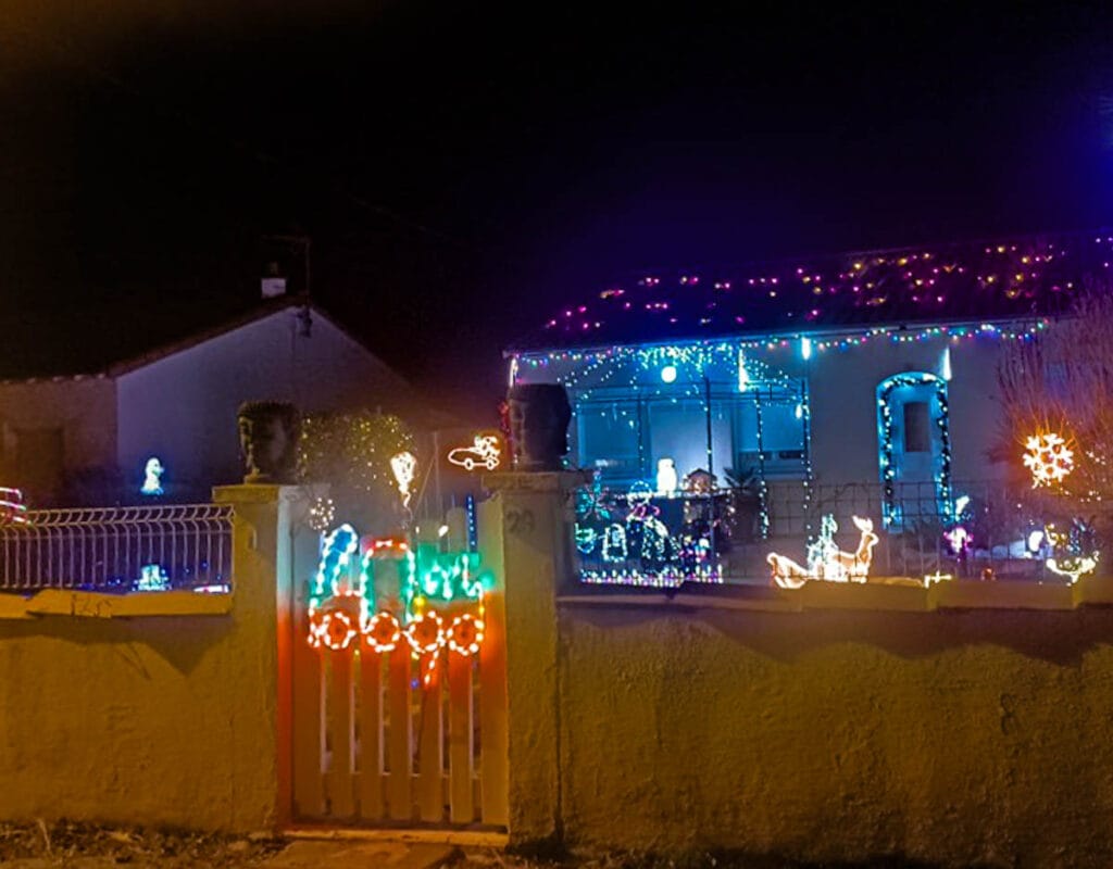 Jardin illuminé de Noël