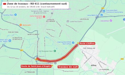 Contournement sud de Niort : travaux de nuit sur la RD 611 jusqu’au 16 octobre